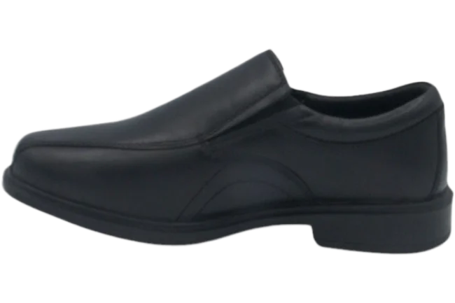 Benelaccio Boys' Leather Bicycle Toe Slip-On Dress Shoes - Black - view 3
