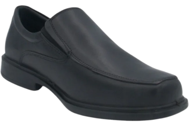 Benelaccio Boys' Leather Moc Toe Slip-On Dress Shoes - Black