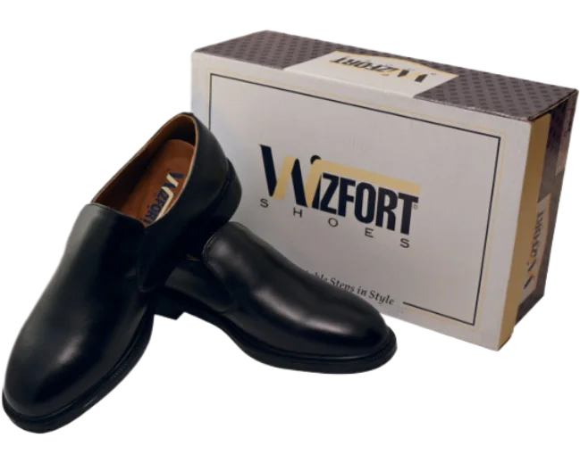 Wizfort Men's Leather Plain Toe Traditional Loafer - Black - view 8