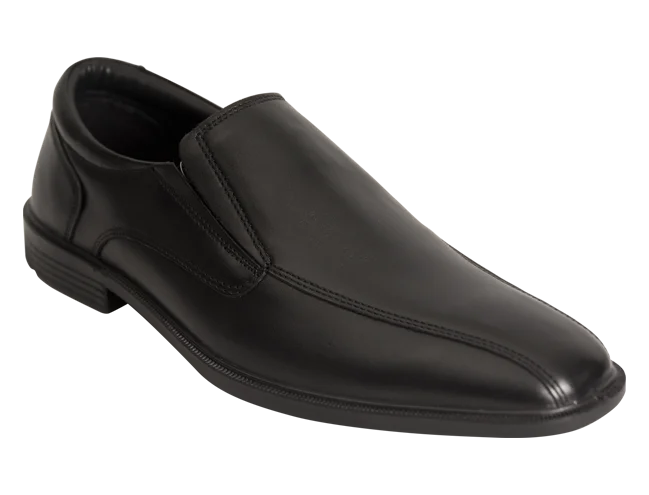Wizfort Men's Leather Lightweight Bicycle Toe Loafer - Black