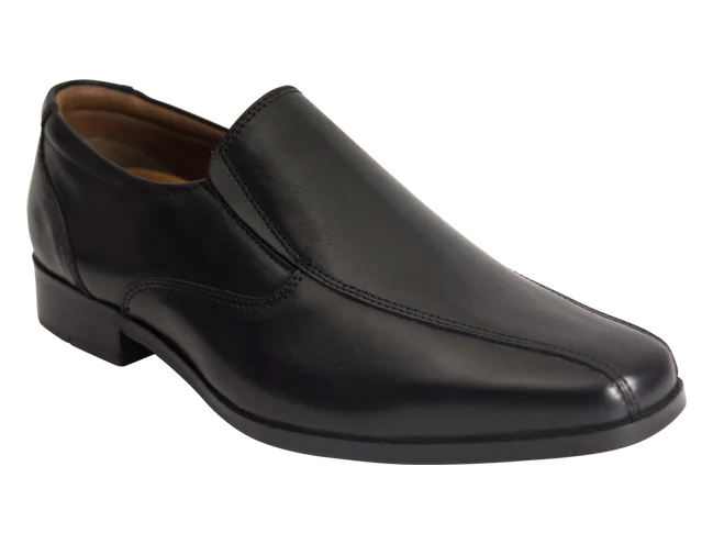 Wizfort Men's Premium Leather Sole Bicycle Toe Loafer - Black